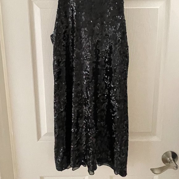 Alice & Olivia Black Sequined Sleeveless Mini Dress Size XS - Picture 2 of 5
